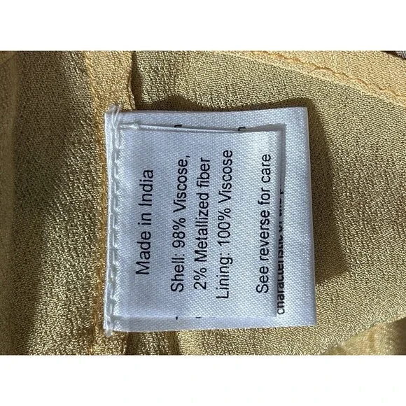 Rococo Sand Skirt Woman's S Mini Silk Floral Gold Details Ruffles Pleated B - Picture 7 of 8